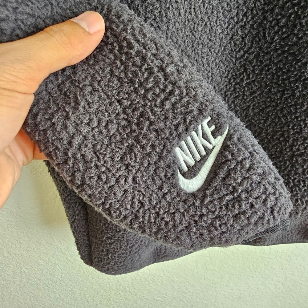 Nike Sportswear Essential Sherpa Sweatshirt Men's M Black White DD5017-010 NSW - Picture 14 of 16